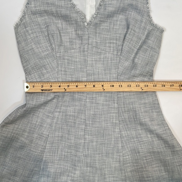Rebecca Taylor Dress 8 Tweed Fabric Frayed Accent A-line EUC - Picture 6 of 10